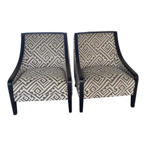 1980s Donghia Style Club/ Slipper Chairs - Set of 2