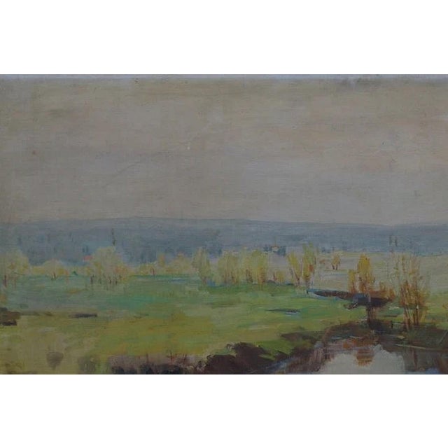 Realism Vintage Impressionism River Oil Painting (1966) For Sale - Image 3 of 6