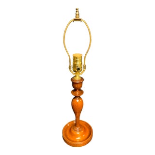 Mid 20th Century Small Wooden Table Lamp For Sale