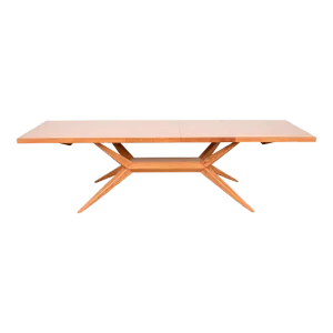 Harold Schwartz for Romweber Mid-Century Modern Oak Spider Leg Dining Table, Newly Refinished