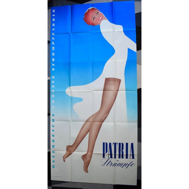 Mid-Century Paper Poster by Walter Hofmann for Piller Karl, 1954 For Sale - Image 4 of 4