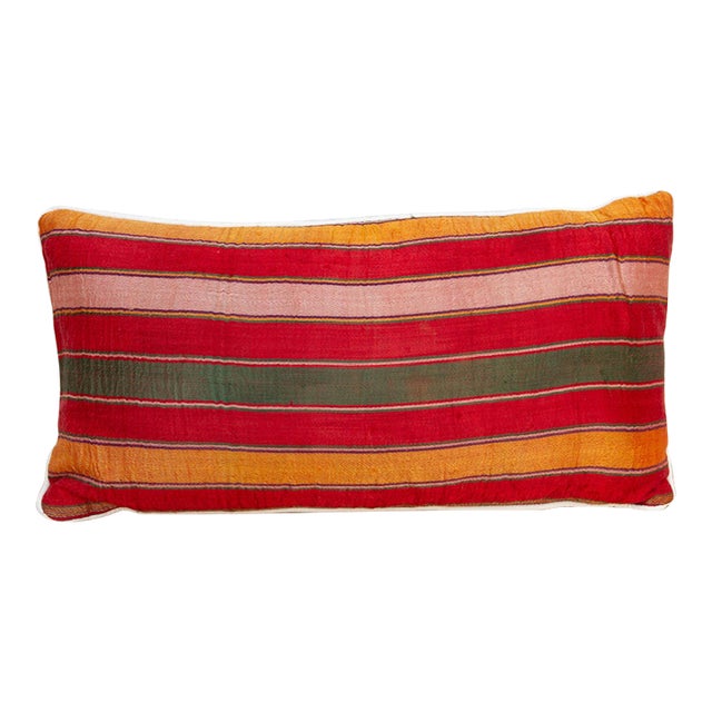 Zarina Striped Mashru Lumbar Pillow For Sale