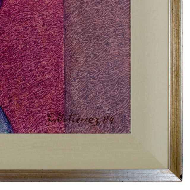 1980s "Woman With Child" by Ernesto Gutierrez Oil on Canvas For Sale - Image 5 of 7