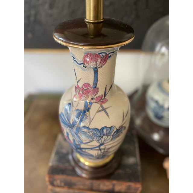 Vintage Asian Pink and Blue Crackle Glaze For Sale - Image 4 of 10