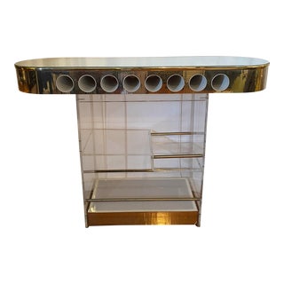 1970s Lucite and Mirrored Dry Bar For Sale