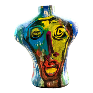 1973 Artist Signed Peter Keil Completely Painted Acrylic 3d Torso Sculpture
