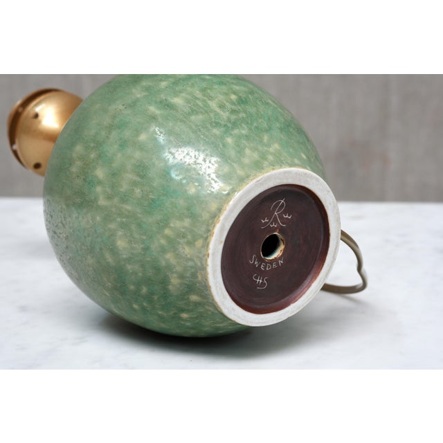 Green Ceramic Table Lamp by Carl-Harry Stålhane for Rörstrand, Sweden, 1950s For Sale - Image 10 of 11