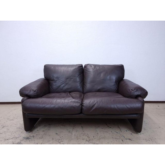Vintage Leather Coronado Two-Seater Couch from B&B Italia For Sale - Image 13 of 13