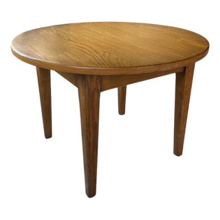 Round Oak Table, 1950s For Sale