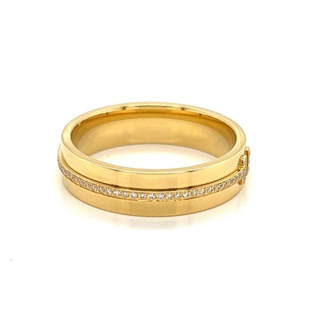 Mid 20th Century Tiffany T Diamond 18k Yellow Gold 5.5mm Wide Band Ring Size 9.5 For Sale In Miami - Image 6 of 9