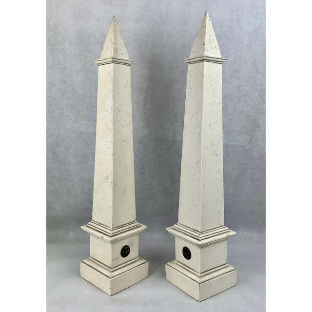 Ivory Grand Tour Faux Ivory Neo-Classical Obelisks - a Pair For Sale - Image 8 of 9