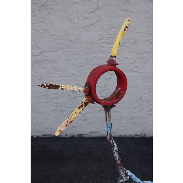 Industrial Industrial Metal Rooster Sculpture Garden Statue For Sale - Image 3 of 18