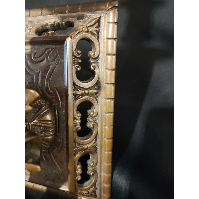Brown Late 19th Century French Renaissance Revival Bronze Mascaron Three-Light Wall Sconces - a Pair For Sale - Image 8 of 9