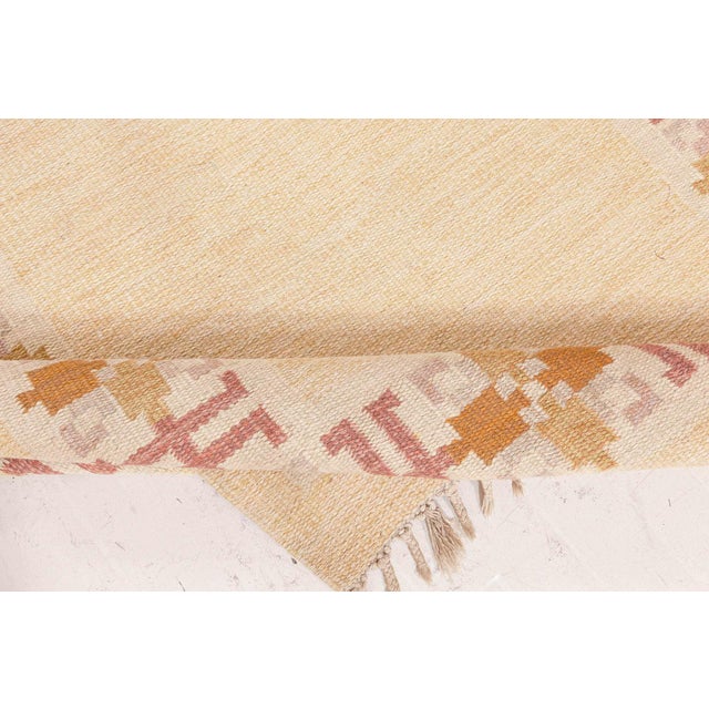 Doris Leslie Blau Vintage Swedish Flat Woven Rug by Fredrik Fiedler For Sale - Image 4 of 10