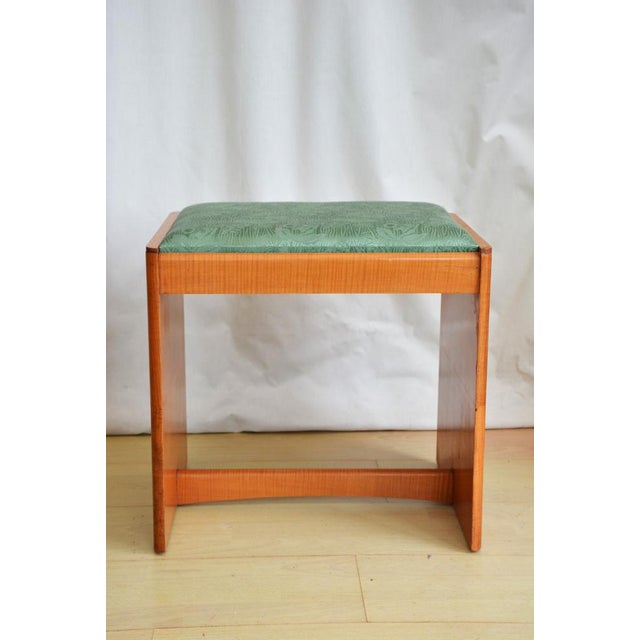 1940s English Art Deco Sycamore Dressing Table Stool, 1940 For Sale - Image 5 of 11