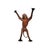 Animal Skin Late 20th Century Life-Size Leather-Wrapped Monkey Sculpture With Glass Eyes, Safari, 29"h For Sale - Image 7 of 12