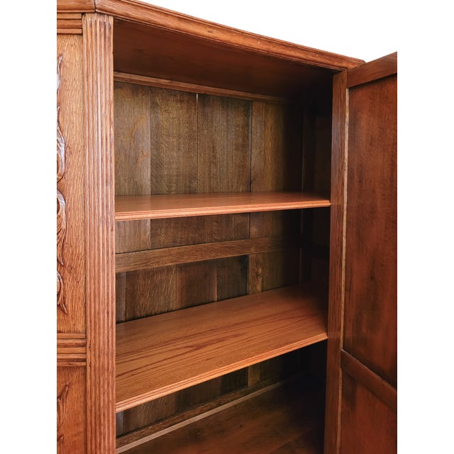 Arts and Crafts Oak Wardrobe, Late 19th / Early 20th Century For Sale In West Palm - Image 6 of 12