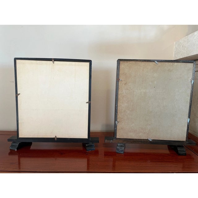 Vintage Japanese Oshie 3D Relief Art â€“ Large 15x15 Signed- A Pair For Sale In San Francisco - Image 6 of 9