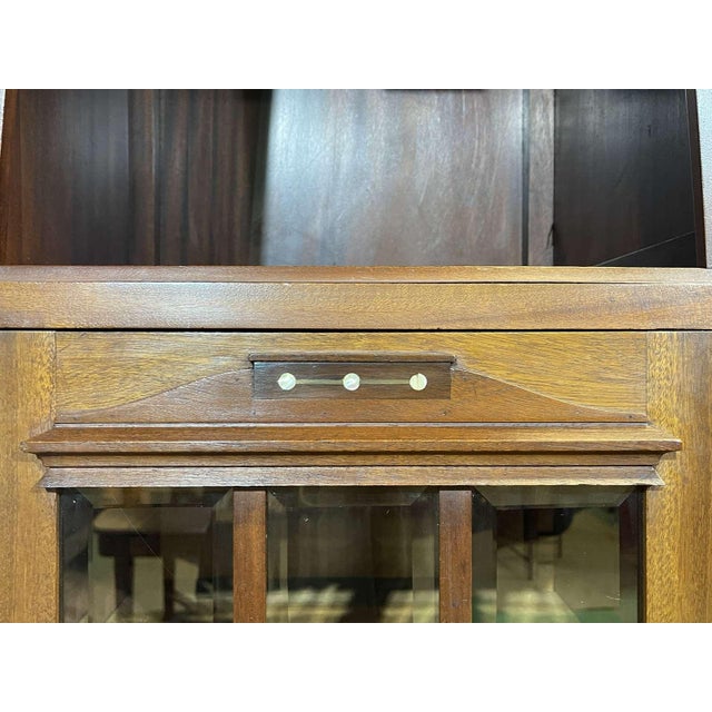 Brown Art Nouveau Mahogany Sideboard with Clock in the style of Gustave Serrurier Bovy, 1890s For Sale - Image 8 of 18