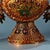 Pair of Vintage Chinese Gilt Bronze Filigree Vases - Dragon Handles & Gemstone Inlay For Sale - Image 4 of 10