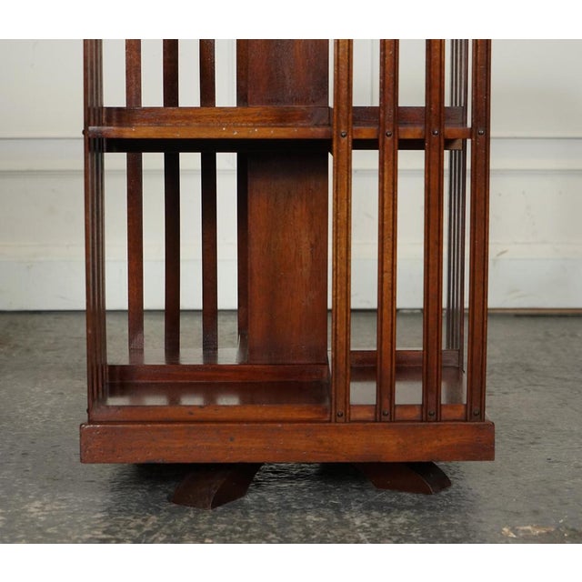 Sheraton Revival Revolving Bookcase End Table For Sale - Image 6 of 14