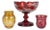 Bohemian Crystal Glass Set in Ruby Red and Yellow, 1880s, Set of 3 For Sale