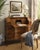 A beautifully scaled mid-century Italian secretary desk in warm walnut veneer with delicate floral marquetry throughout....