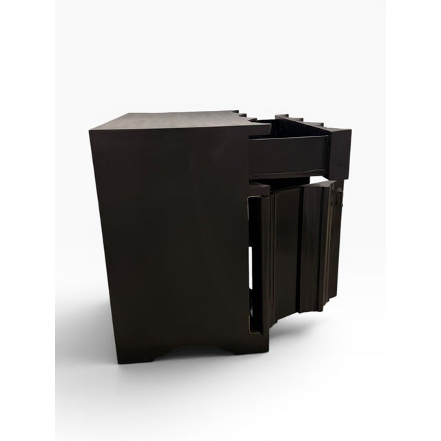 Oly Studio Pair of Oly Studio Style Sculptural Dark Wood Jackson Nightstands For Sale - Image 4 of 17