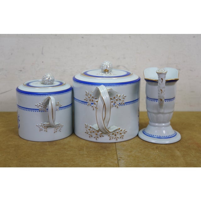 Mid 20th Century Mid 20th Century Copeland Spode England Newburyport Teapot Creamer Sugar Pitcher 10" - 3 pc For Sale - Image 5 of 14