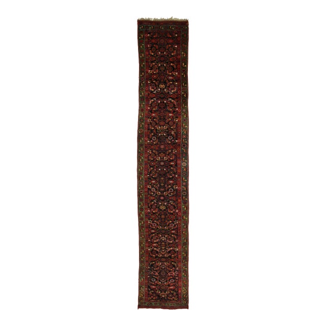 Antique Persian Karabagh Extra-Long Runner With Floral Medallions - Rug & Kilim For Sale