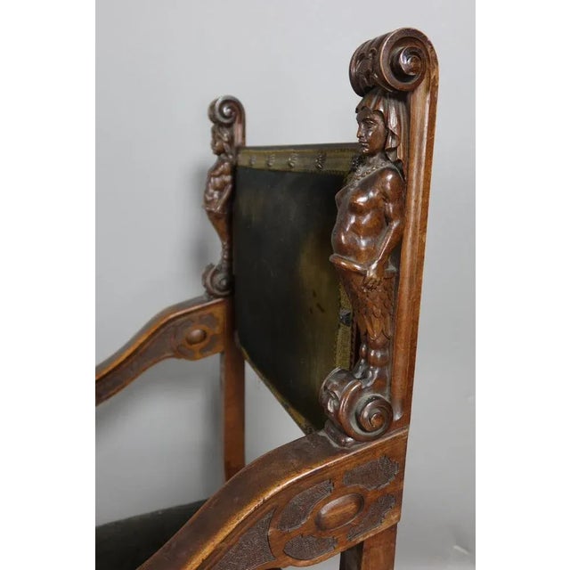 Brown Set of Renaissance Style Armchairs For Sale - Image 8 of 12
