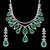 Modern Gia Certified 75 Ct Zambian Emerald & 30Ct Diamond Necklace Earring Bridal Suite For Sale - Image 3 of 8