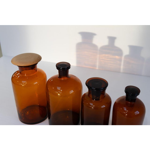 Glass Danish Pharmacy Glass Bottles, 1890s, Set of 4 For Sale - Image 7 of 18