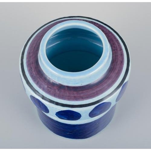 1970s Lavendel Ceramic Vase with Glaze in Blue Tones by Olle Alberius for Rörstrand, 1970s For Sale - Image 5 of 9