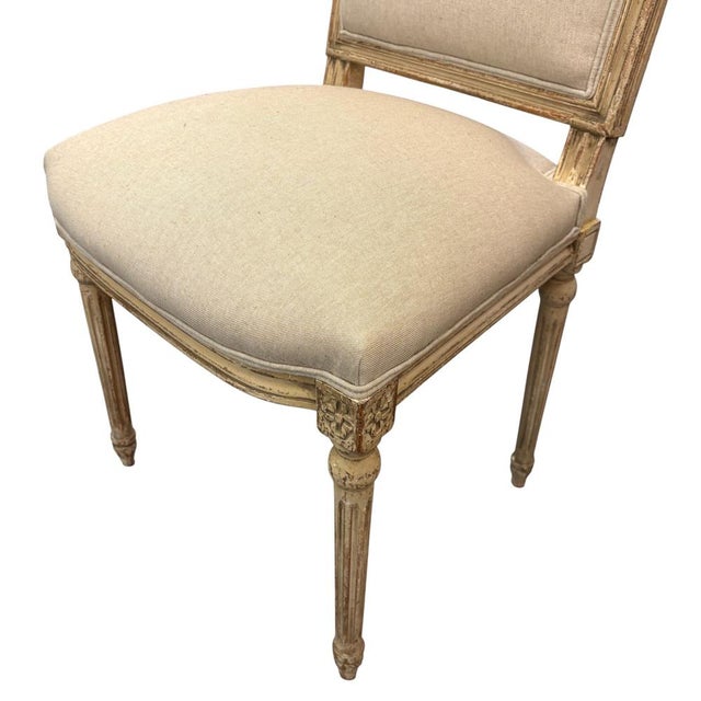 Beige Antique French Louis XVI Chairs, 1890s, Set of 4 For Sale - Image 8 of 11