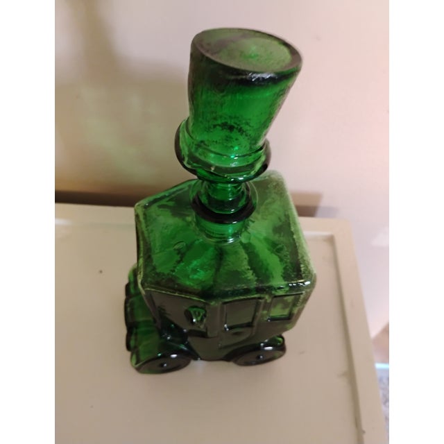 Italian 1960s Italian Emerald Green Glass Car Decanter For Sale - Image 3 of 8