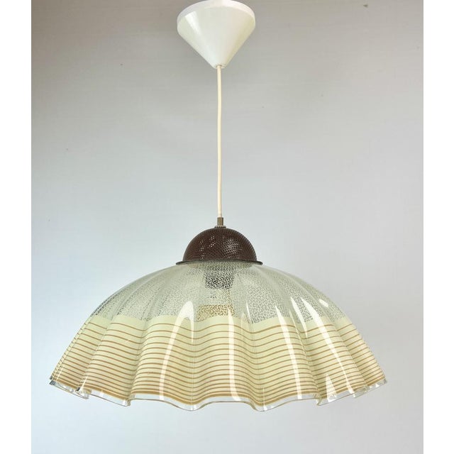 Italian Glass Pendant Lamp with Wavy Edge, 1970s For Sale - Image 13 of 18