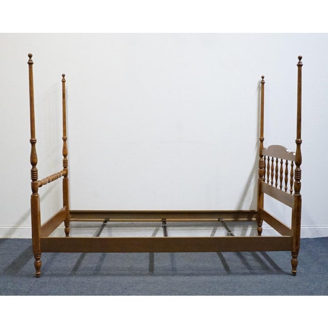 Ethan Allen Heirloom Nutmeg Maple Colonial Early American Style Twin Size Four Poster Bed 10-5631 For Sale - Image 10 of 12