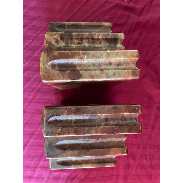 1960s Mid Century Trompe l'Oeil Italian Alabaster Bookends of Books For Sale - Image 5 of 9