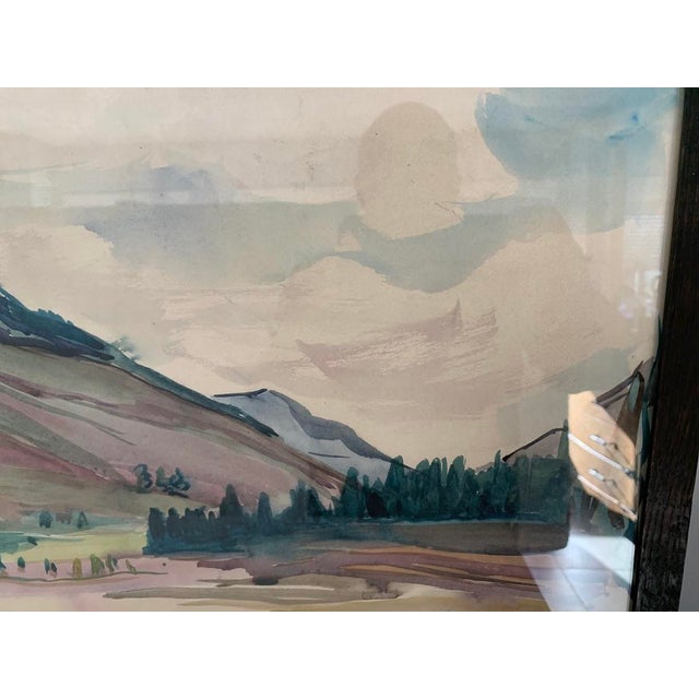 Mountain Landscape, 20th Century, Gouache, Framed For Sale - Image 9 of 12