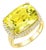 Kai Reflection 11.3ctw Old Mine Cut Natural Lemon Quartz & Diamond Ring in 14k Gold (All Sizes Available) For Sale
