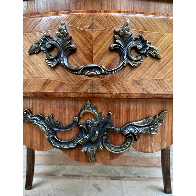 Late 19th Century French Louis XV Style Marquetry and Marble Chest of Drawers For Sale - Image 9 of 18