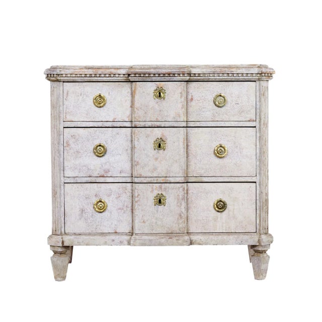 19th Century Swedish Painted Breakfront Chest of Drawers For Sale - Image 6 of 11