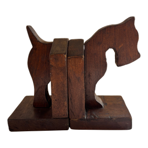 Turn of the Century Wooden Horse Bookends
