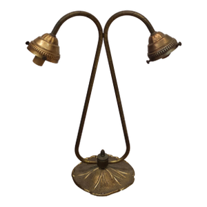 Mid Century Lily Base Dual Light Table Desk Lamp