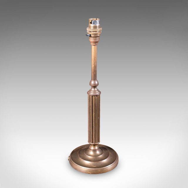 Vintage Table Lamp Base, English, Nickel Brass, Decorative Accent Light, c.1980 For Sale - Image 10 of 10