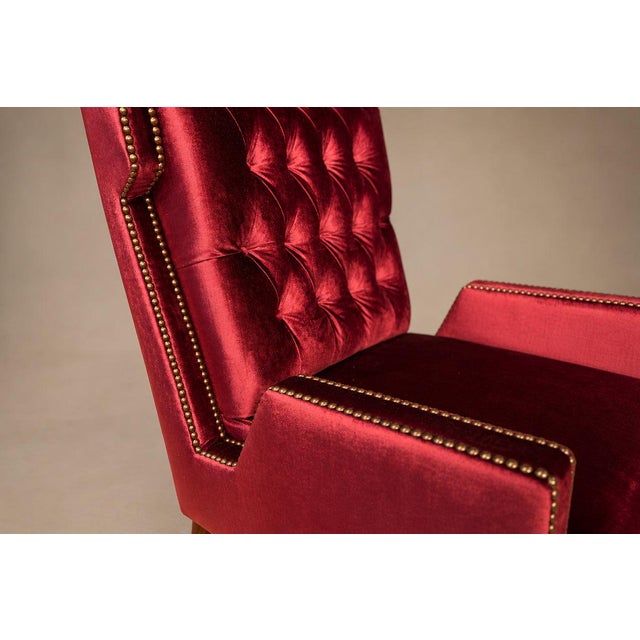 Giuseppe Scapinelli Armchair in Hardwood & Ruby Cotton Velvet, Brazil, 1956 For Sale - Image 14 of 18