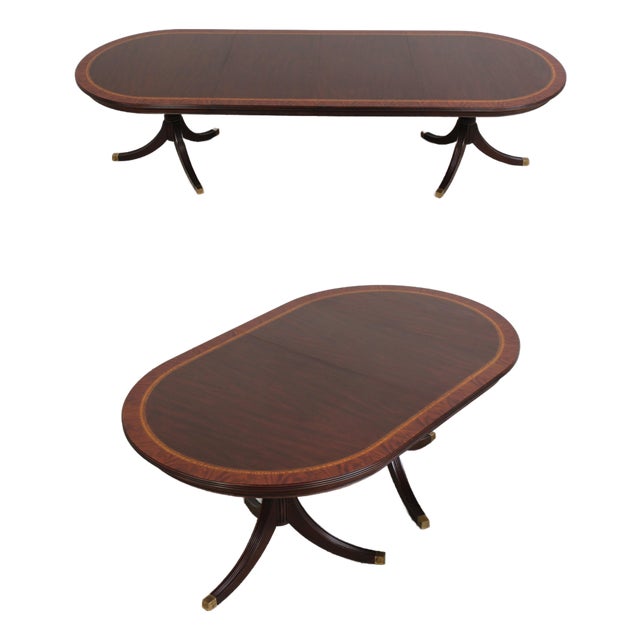 Henkel Harris Model 2235 Mahogany Inlaid Dining Table For Sale