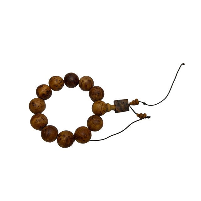 Natural Cypress Wood Beads Hand Rosary Praying Bracelet For Sale In San Francisco - Image 6 of 6
