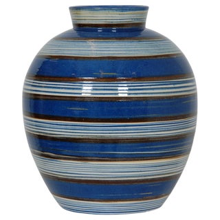 Blue Vase by Kæhler, 1940s For Sale